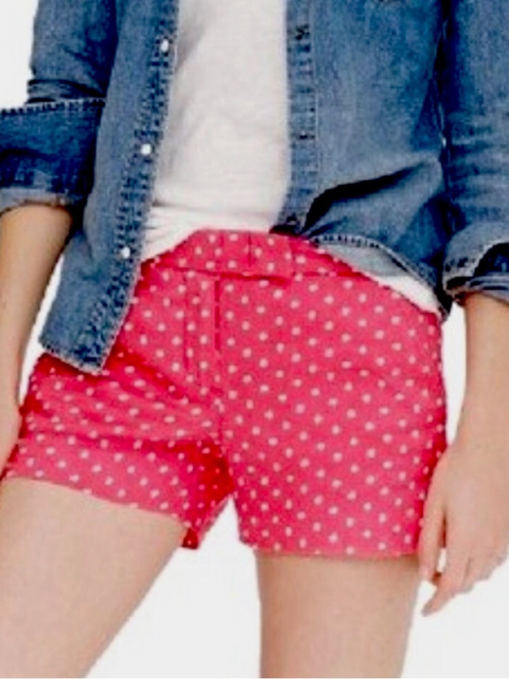 J. Crew Pink Polka Dot Women’s Linen Shorts